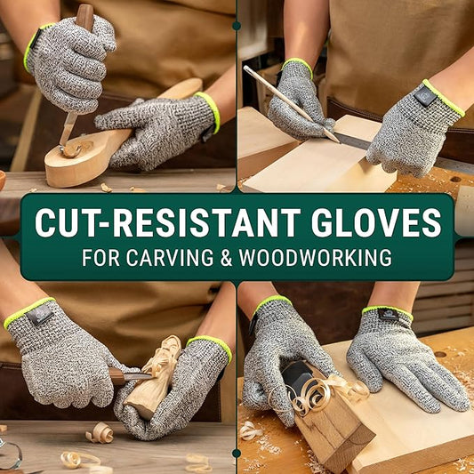 BeaverCraft Wood Carving Gloves CRG - Cutting Cut Resistant Gloves Level 5 for Whittling, Woodworking, Food Prep